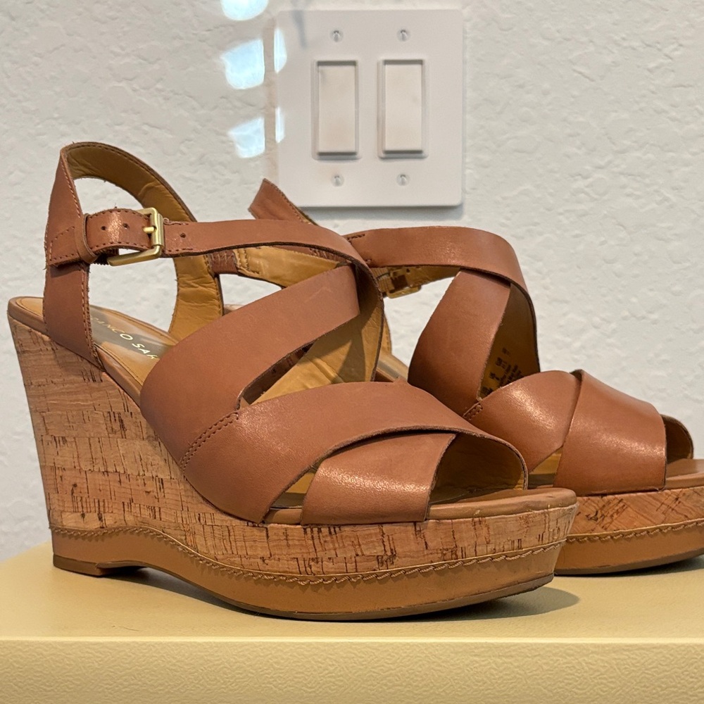 Franco Sarto Tan Wedge Sandals